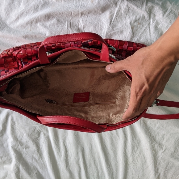 Piero Guidi Red Woven Bag - Picture 6 of 6